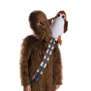 Porg Shoulder Sitter accessory - moulded Porg figure with painted features and shoulder strap, official Star Wars The Last Jedi licensed prop