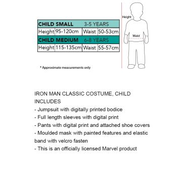Kids Iron Man Deluxe Costume with Mask - Marvel Avengers Superhero Jumpsuit