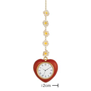 Tin Man Heart Necklace - Wizard of Oz Clock Pendant with Daisy Chain