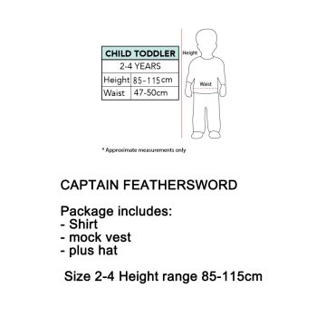 Boys Child The Wiggles Captain Feathersword Dress Up Set Book Week Costume 