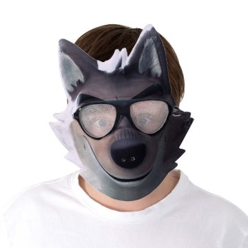 Kids The Bad Guys Mr Wolf Mask - 3D Foam Face Mask with Sunglasses