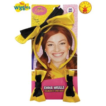 Girls Emma Wiggle Headband and Shoe Bows Set - Yellow Bow Accessory Kit