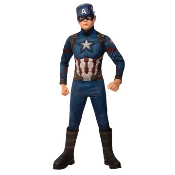 Kids Captain America Deluxe Costume with Muscle Chest and Mask