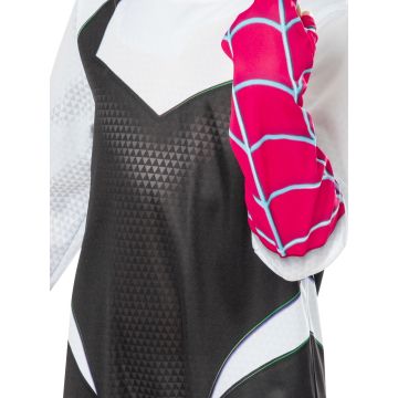 Girls Ghost Spider Costume - Kids Spider-Gwen Hooded Jumpsuit with Mask