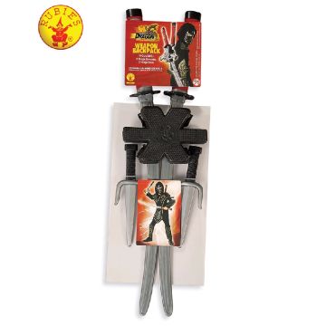 Kids Dragon Ninja Weapon Set with Back Harness - 4pc Sword & Dagger Toy Kit