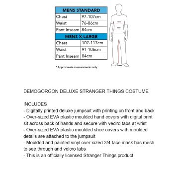 Mens Demogorgon Costume - Stranger Things Monster Jumpsuit with Mask
