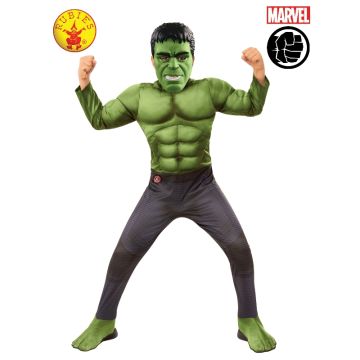Kids Hulk Deluxe Muscle Costume with Mask - Marvel Avengers Jumpsuit
