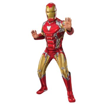 Adult Iron Man Suit Deluxe Costume - Marvel Avengers Armor Jumpsuit with Mask