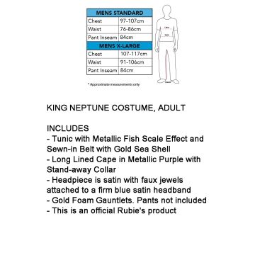 Adult King Neptune Costume - Deluxe Sea God Tunic with Crown and Cape