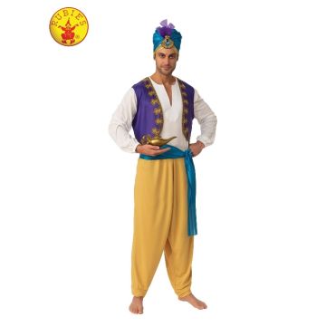 Adult Arabian Prince Costume - Sultan Desert Genie Outfit with Turban