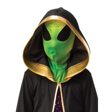 Alien Costume Kids Hooded Robe with Mask and Gloves - Green Galaxy Visitor
