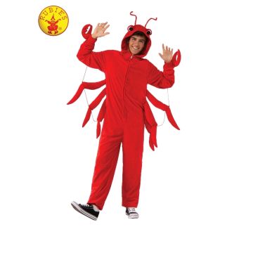 Adult Lobster Costume - Full Body Red Onesie with Claws and Antennae