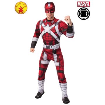 Adult Red Guardian Deluxe Muscle Costume with Mask - Marvel Superhero Jumpsuit