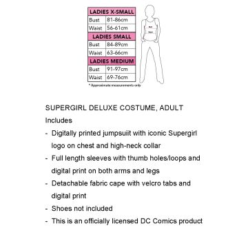 Womens Supergirl Costume Jumpsuit - Licensed DC Comics Superhero with Cape