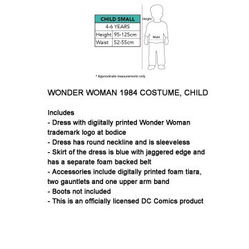Girls Wonder Woman Costume Dress with Belt and Accessories