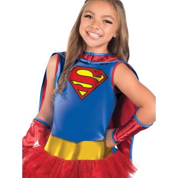 Girls Supergirl Tutu Dress Costume with Cape - DC Comics Licensed
