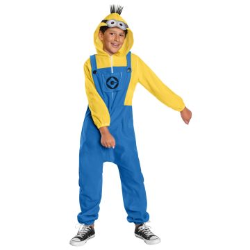 Kids Minion Kevin Costume - Licensed Fleece Onesie with Hood & Goggles
