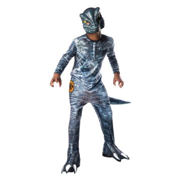 Kids Velociraptor Blue Costume - Jurassic World Dinosaur Jumpsuit with Mask