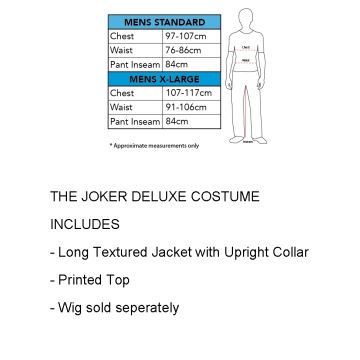 Adult Joker Costume Suicide Squad - Purple Quilted Coat & Printed Top