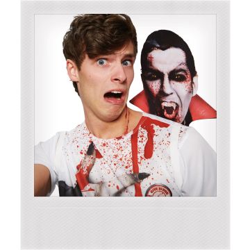 Adult Vampire Attack T-Shirt Costume with 3D Shoulder Vampire