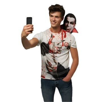 Adult Vampire Attack T-Shirt Costume with 3D Shoulder Vampire