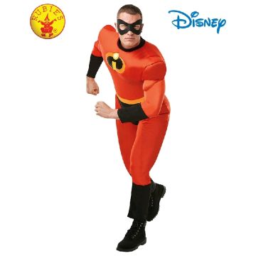 Adult Mr Incredible Costume with Muscle Chest - Licensed Disney Pixar Superhero Jumpsuit