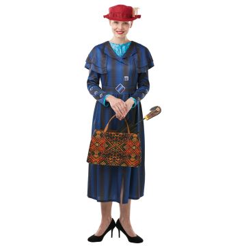 Disney Mary Poppins Returns costume rear view showing striped pattern and cape