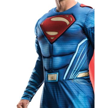 Adult Superman Muscle Costume with Cape - Licensed DC Superhero Jumpsuit