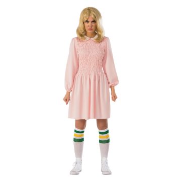 Adult Stranger Things Eleven Pink Dress Costume cl821130