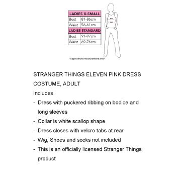 Eleven Stranger Things Costume Adult Pink Dress with White Collar