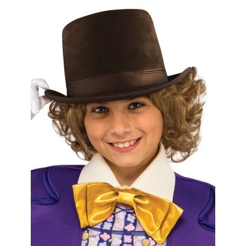 Kids Willy Wonka Costume - Deluxe Purple Jacket with Top Hat and Bow Tie