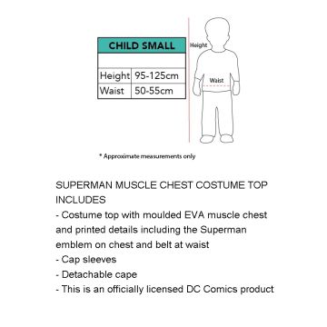 Boys Superman Muscle Chest Costume Top with Cape - DC Comics Superhero