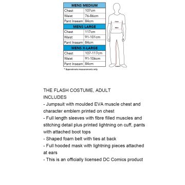 Adult The Flash Costume with Muscle Chest - DC Superhero Jumpsuit