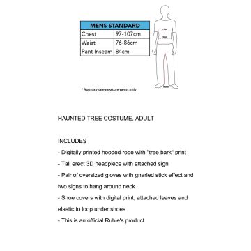 Adult Haunted Tree Costume with 3D Headpiece and Warning Signs