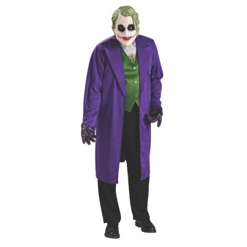 Mens Batman Dark Knight Joker Costume with Mask - Purple Coat & Vest
