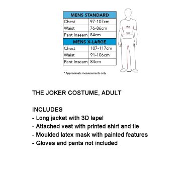 Mens Batman Dark Knight Joker Costume with Mask - Purple Coat & Vest