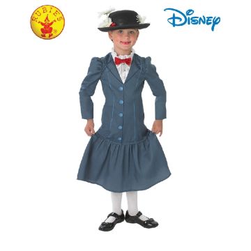 Girls Mary Poppins Costume - Victorian Nanny Dress with Hat
