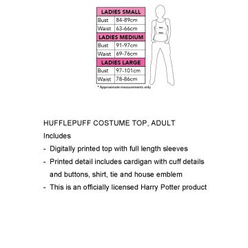 Adult Hufflepuff House Costume Top - Harry Potter Wizarding Student Shirt