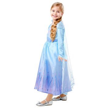 Girls Elsa Frozen 2 Deluxe Costume Dress with Cape