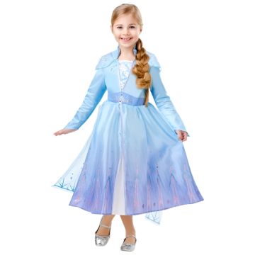 Girls Elsa Frozen 2 Deluxe Costume Dress with Cape