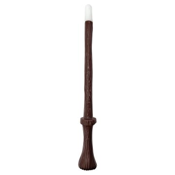 Harry Potter light-up wand with wood-grain texture and white LED tip