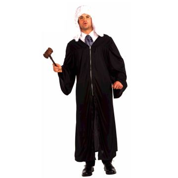 Judge Costume Adult - Black Courtroom Robe with Trumpet Sleeves