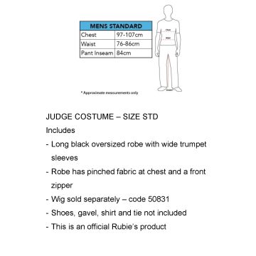 Judge Costume Adult - Black Courtroom Robe with Trumpet Sleeves