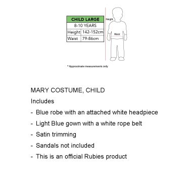 Child Mary Costume - Nativity Christmas Play Outfit