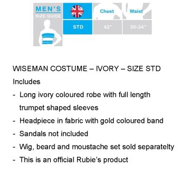 Men’s Ivory Wiseman Costume - Nativity Biblical Outfit