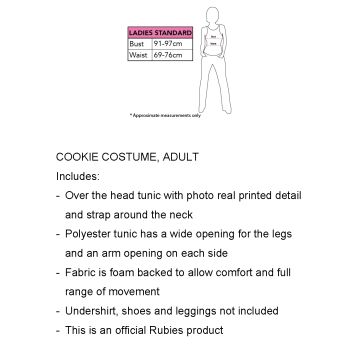 Cookie Costume Adult Funny Food Tunic Outfit