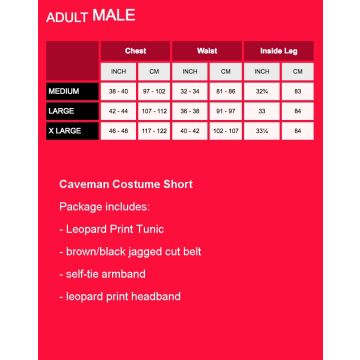 Mens Caveman Tarzan Prehistoric Stone age Flintstones Jungle Cave Costume