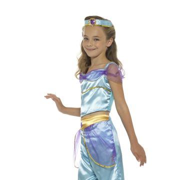 Kids genie costume three-piece set with harem pants and jewelled headband