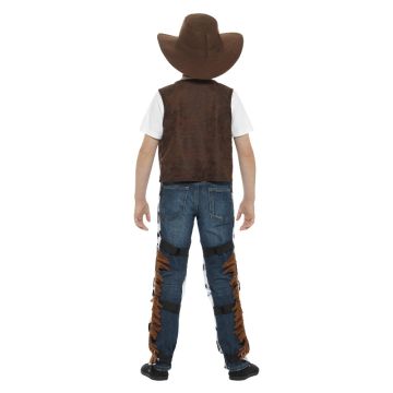 Kids Sheriff Cowboy Costume with Hat and Chaps - Boys Wild West Outfit