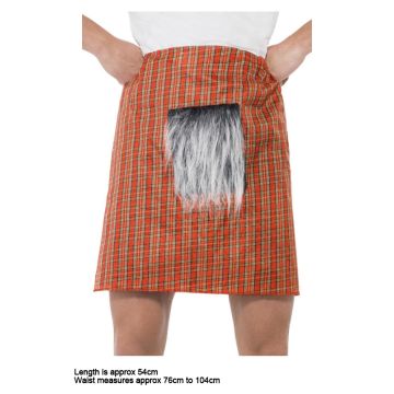 Adult Scottish Tartan Kilt with Sporran - Red Plaid Highland Costume